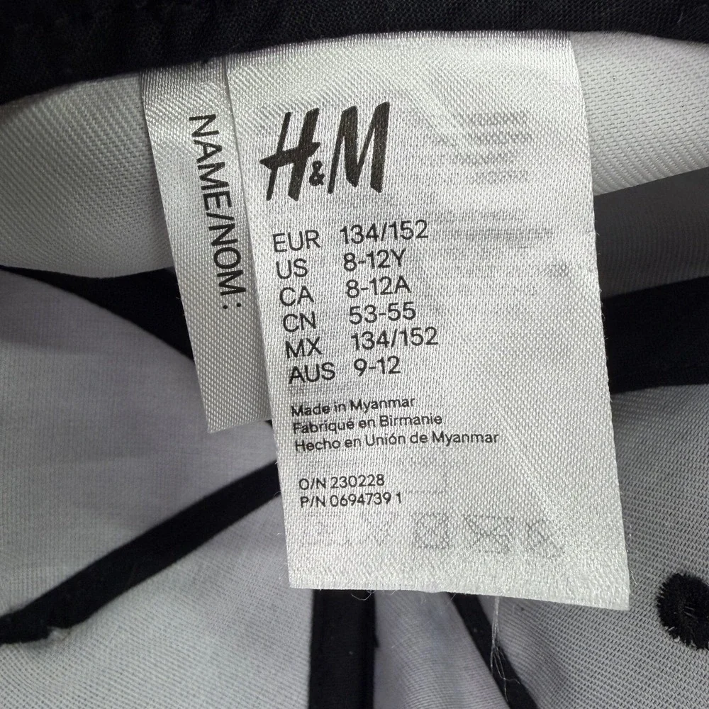 H&M Snapback NYC Graphic Hat Boys 8-12Y Black White Ombre Gradient Cap